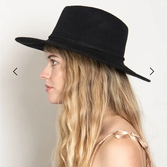Wyeth Packable Black Fedora HatWide BrimNever Worn